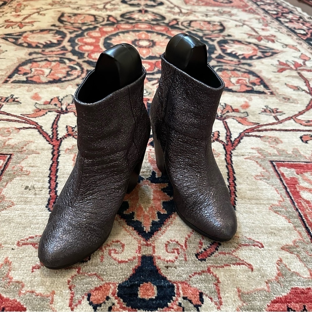 rag & bone Metallic Leather Ankle Booties
